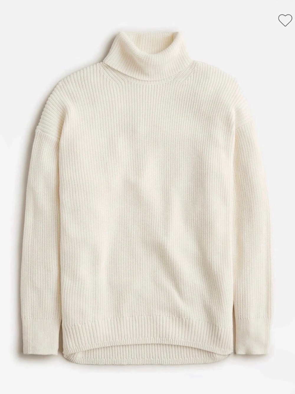 J.Crew Cotton-Cashmere Turtleneck Sweater Cream Size Medium, excellent condition